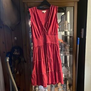 Max Studio Vibrant Red Midi Dress